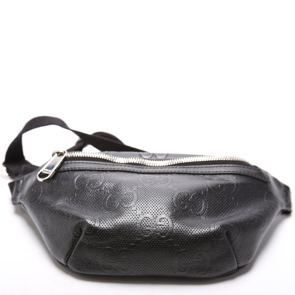 Gucci 658582 GG Embossed Belt Black Bag