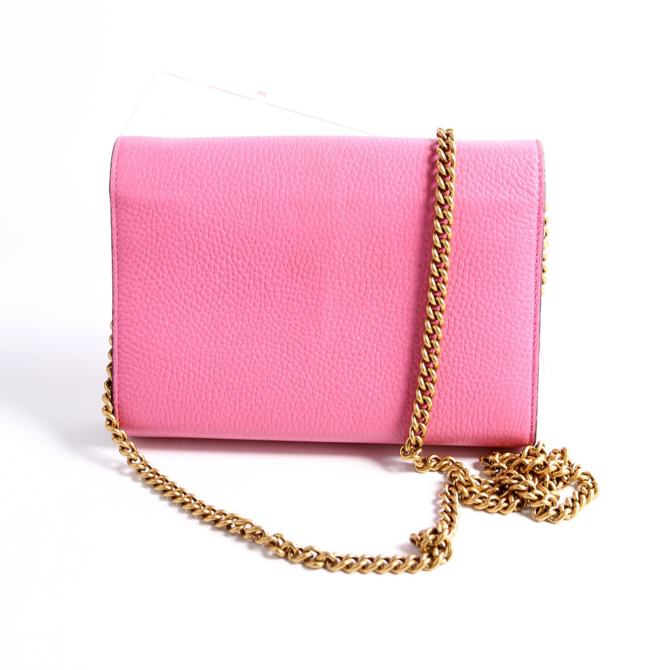 Gucci 401232 Marmont Chain Wallet Pink Bag
