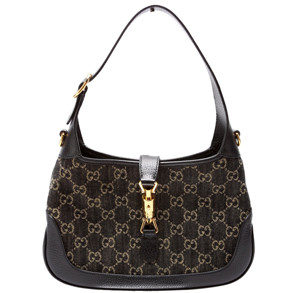 Gucci 678843 GG Canvas 1961 Jackie Hobo Small Black Bag
