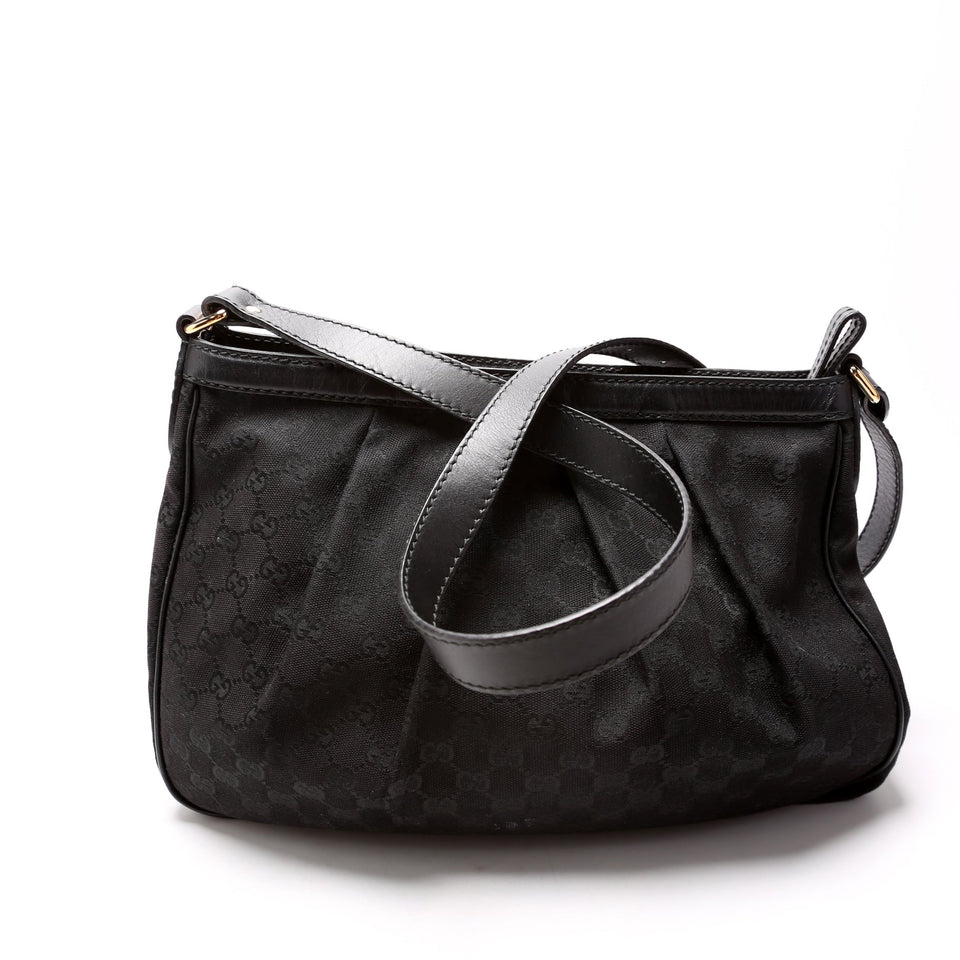 Gucci 296834 GG Canvas Sukey Messenger Black Bag