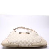 Gucci 145778 Leather Punch Hobo Cream Bag