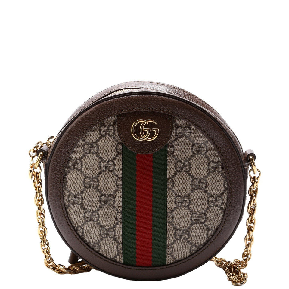 Gucci 550618 Ophidia Leather Round Small Crossbody Bag