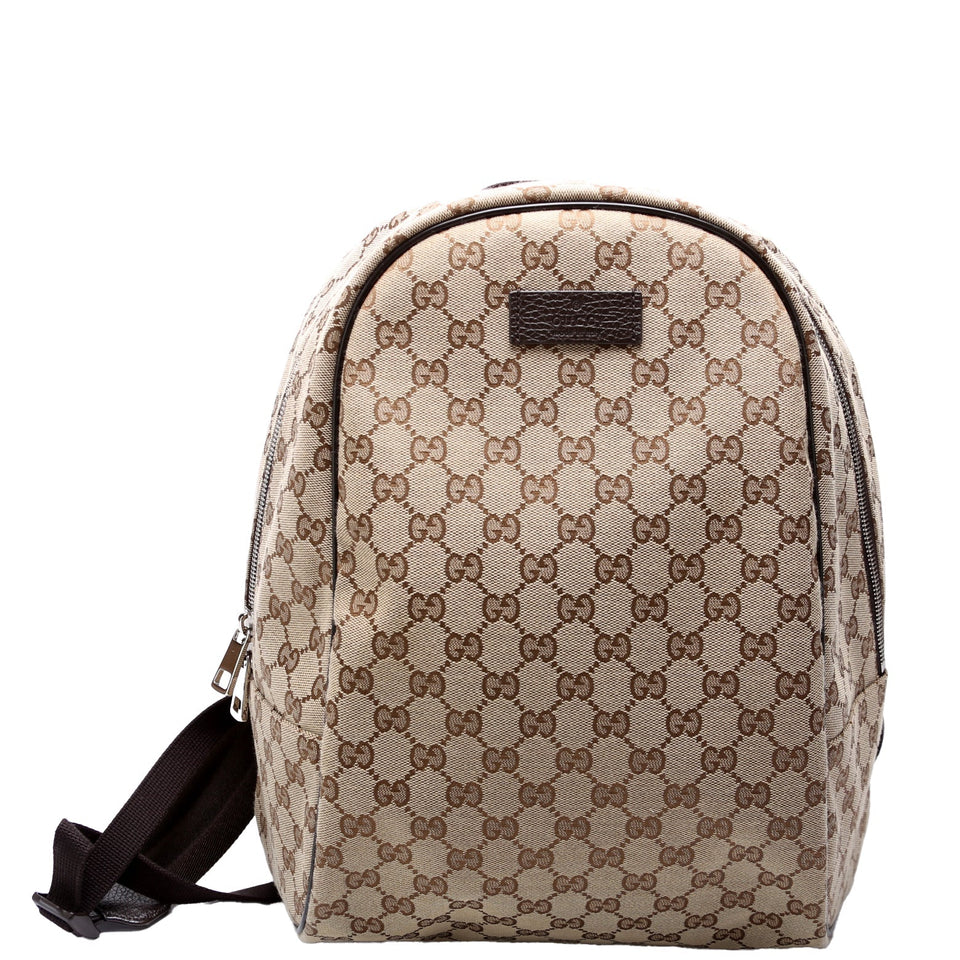 Gucci 449906 GG Canvas Travel Backpack Brown Bag