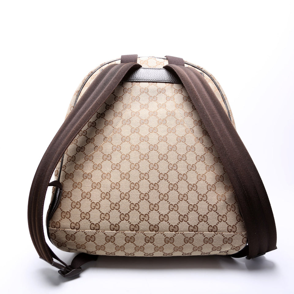 Gucci 449906 GG Canvas Travel Backpack Brown Bag