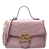 Gucci 498109 Marmont Top Handle Medium Tan Bag