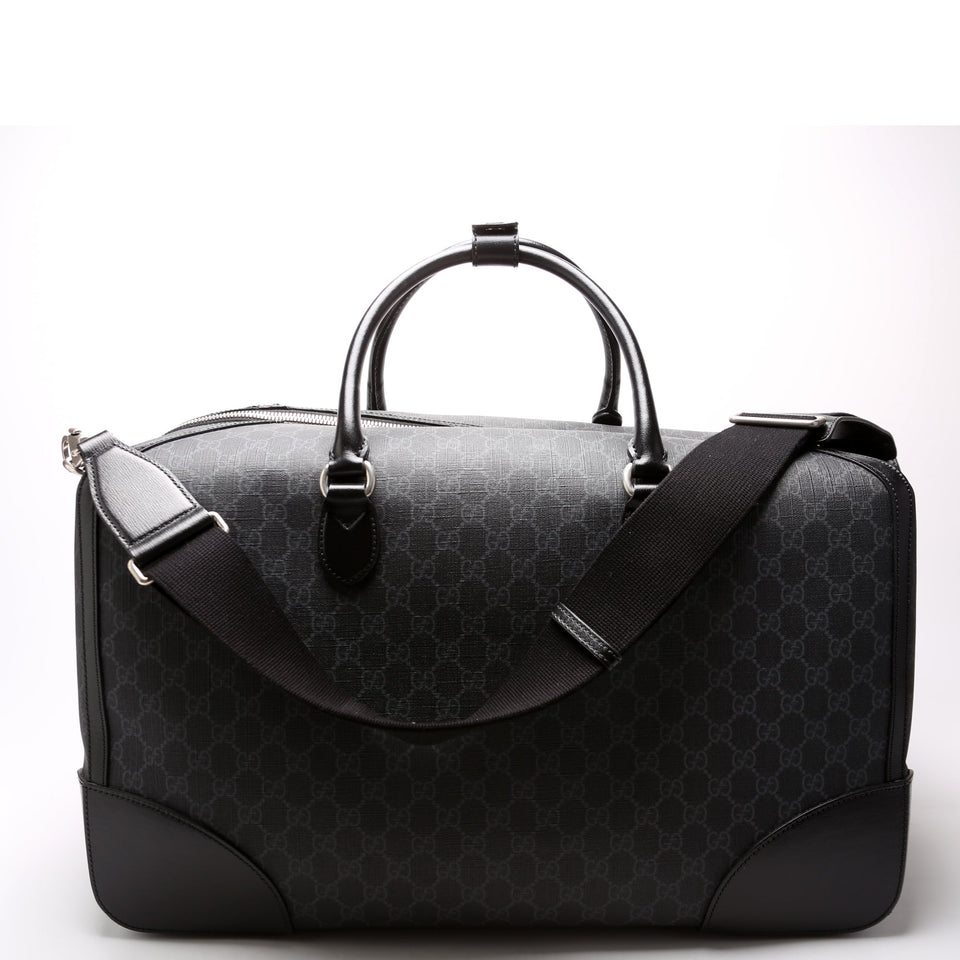 Gucci 696015 GG Supreme Interlocking G Large Duffle Black Bag