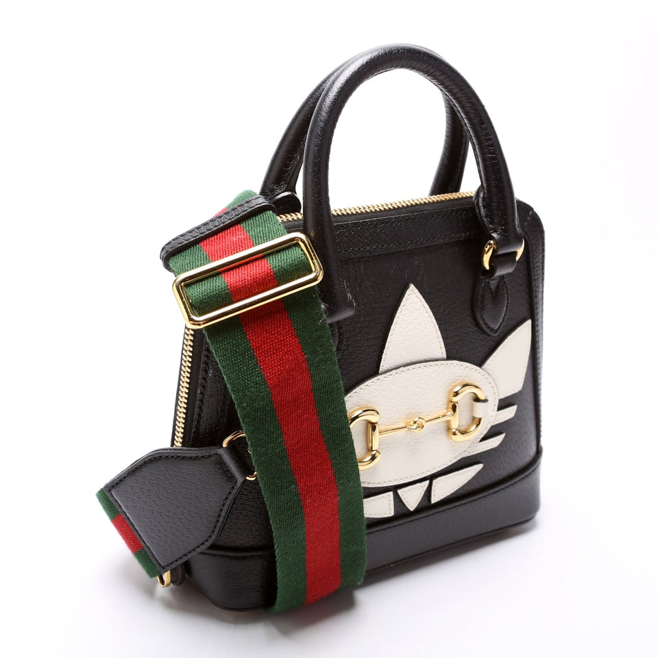 Gucci 677212 X Adidas Horsebit 1955 Mini Black/White Bag