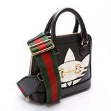 Gucci 677212 X Adidas Horsebit 1955 Mini Black/White Bag
