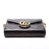 Gucci 474575 Marmont Chain Wallet Black Bag