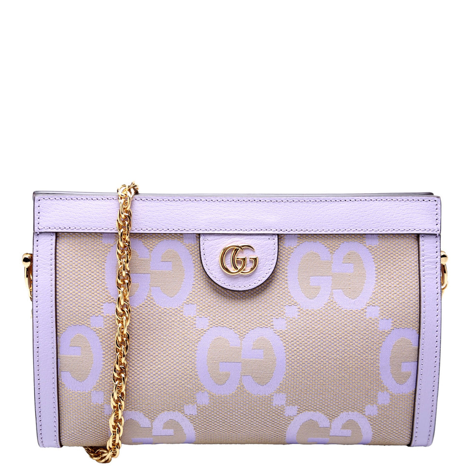 Gucci 503877 Ophidia Jumbo GG Canvas Small Shoulder Purple/Beige Bag