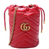 Gucci 575163 Marmont Mini Bucket Red Bag