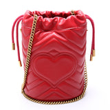 Gucci 575163 Marmont Mini Bucket Red Bag