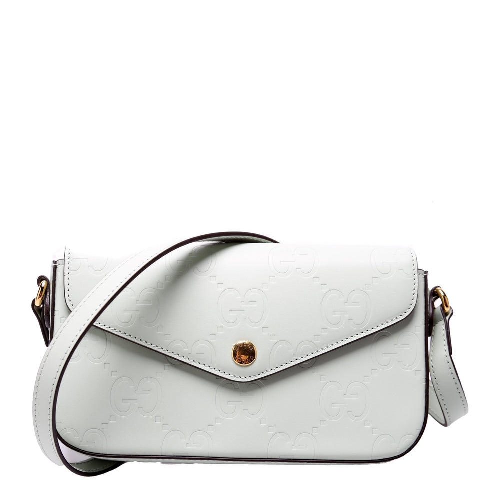 Gucci 772794 GG Leather Super Mini Shoulder Sage Bag