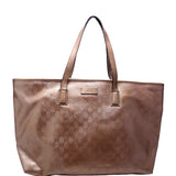 Gucci 211137 GG Imprime Medium Zip Tote Bronze Bag