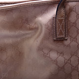 Gucci 211137 GG Imprime Medium Zip Tote Bronze Bag