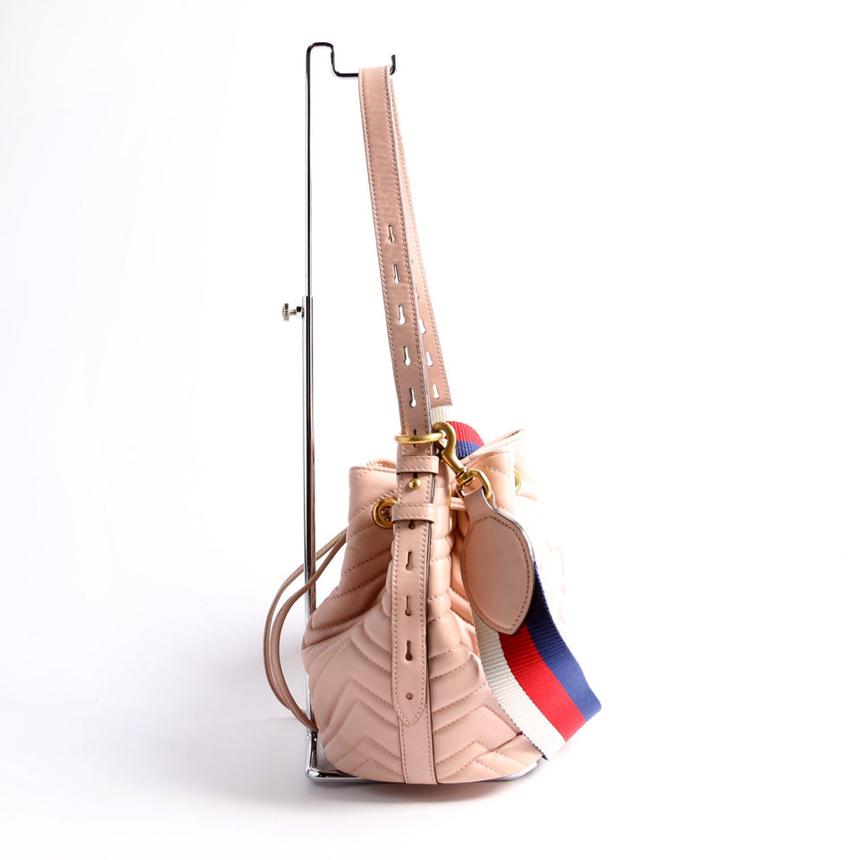 Gucci 476674 GG Marmont Bucket Pink Bag