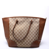 Gucci 323671 GG Canvas Bree Zip Tote Medium Brown Bag