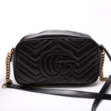 Gucci 447632 Marmont Small Leather Camera Black Bag