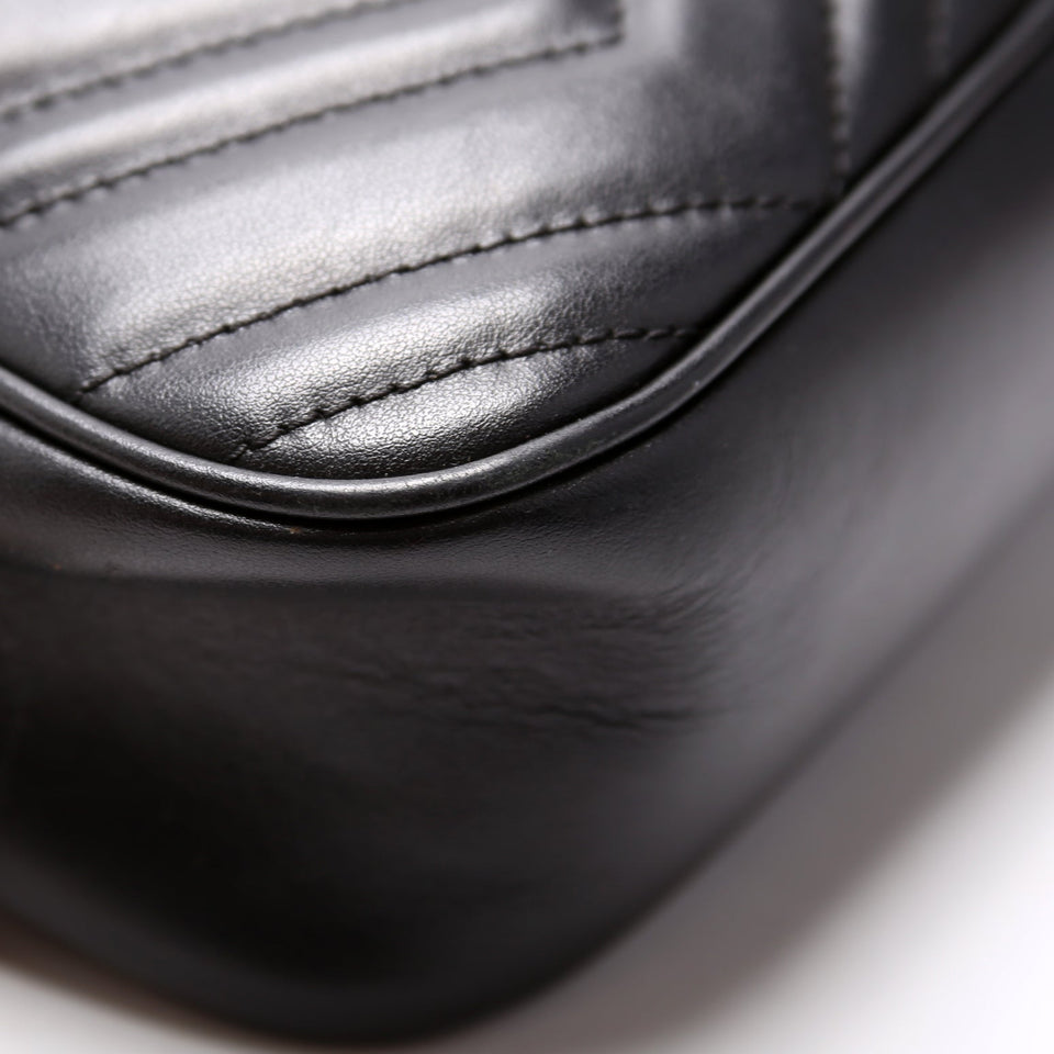 Gucci 447632 Marmont Small Leather Camera Black Bag