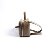 Gucci 744434 Blondie Leather Top Handle Khaki Bag