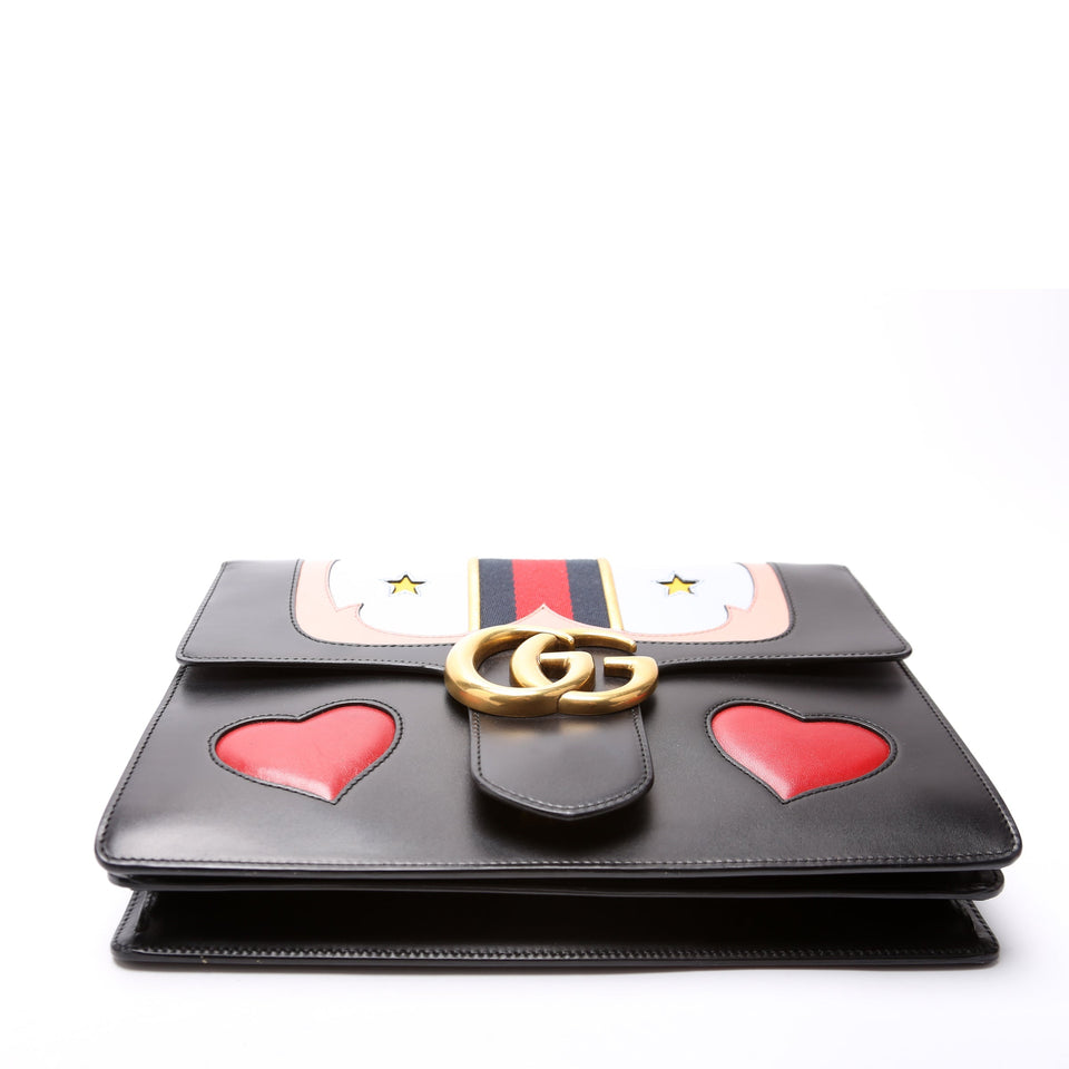 Gucci 431382 Marmont Web Heart Medium Bag