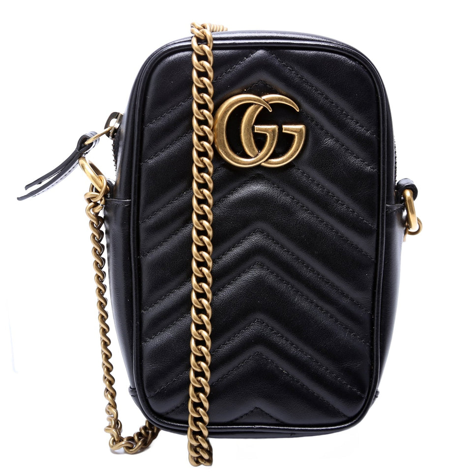 Gucci 598597 GG Marmont Mini Black Bag