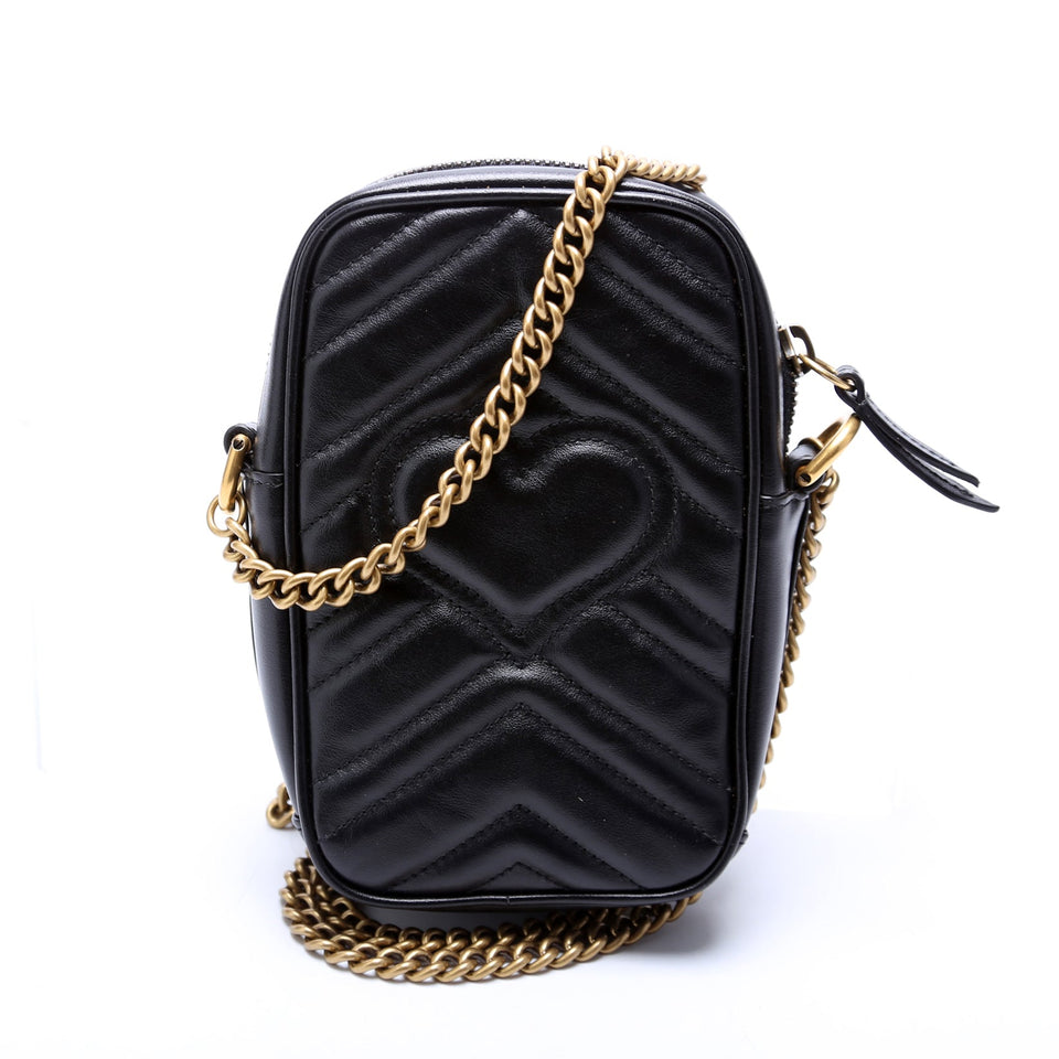 Gucci 598597 GG Marmont Mini Black Bag