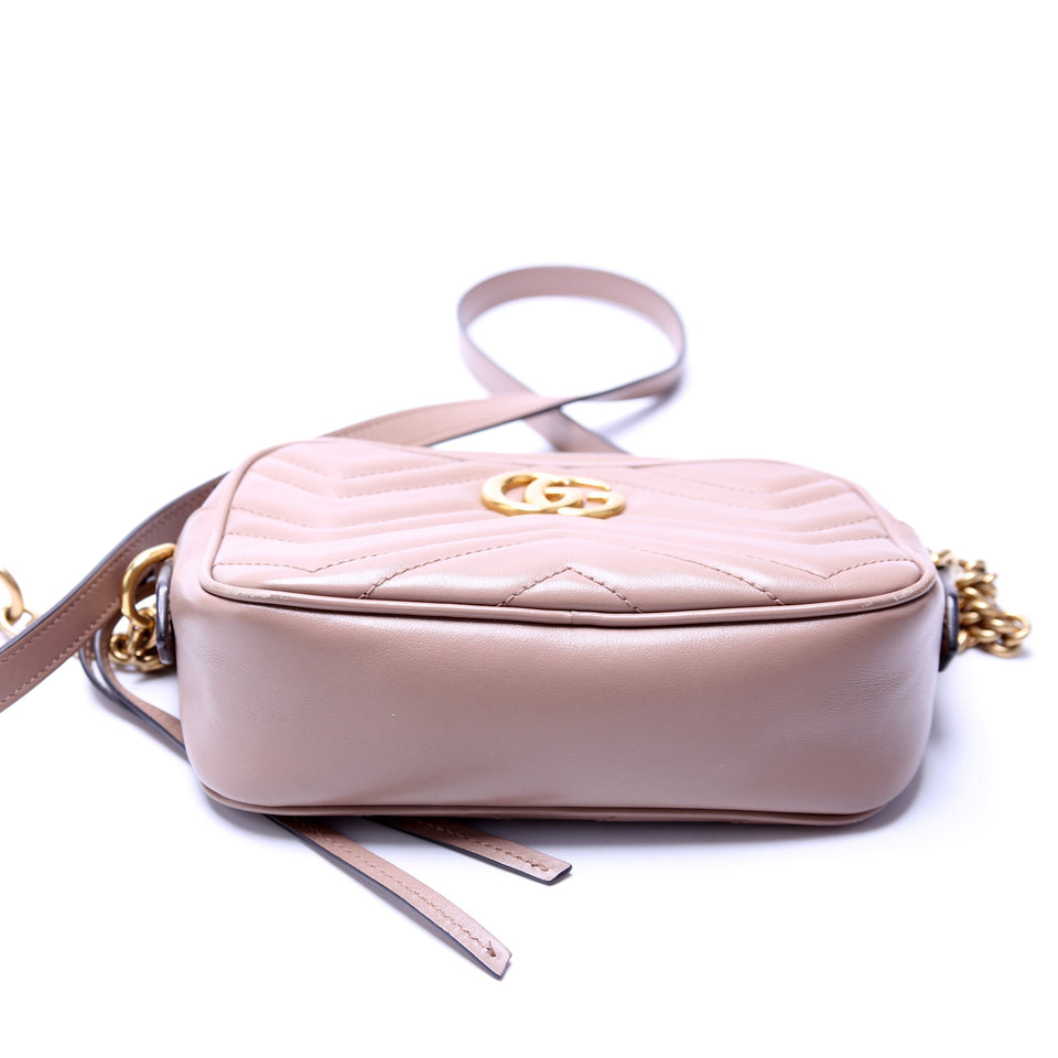 Gucci 448065 Marmont Mini Camera Tan Bag