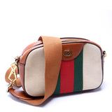 Gucci 575073 Vintage Web Canvas Brown Bag