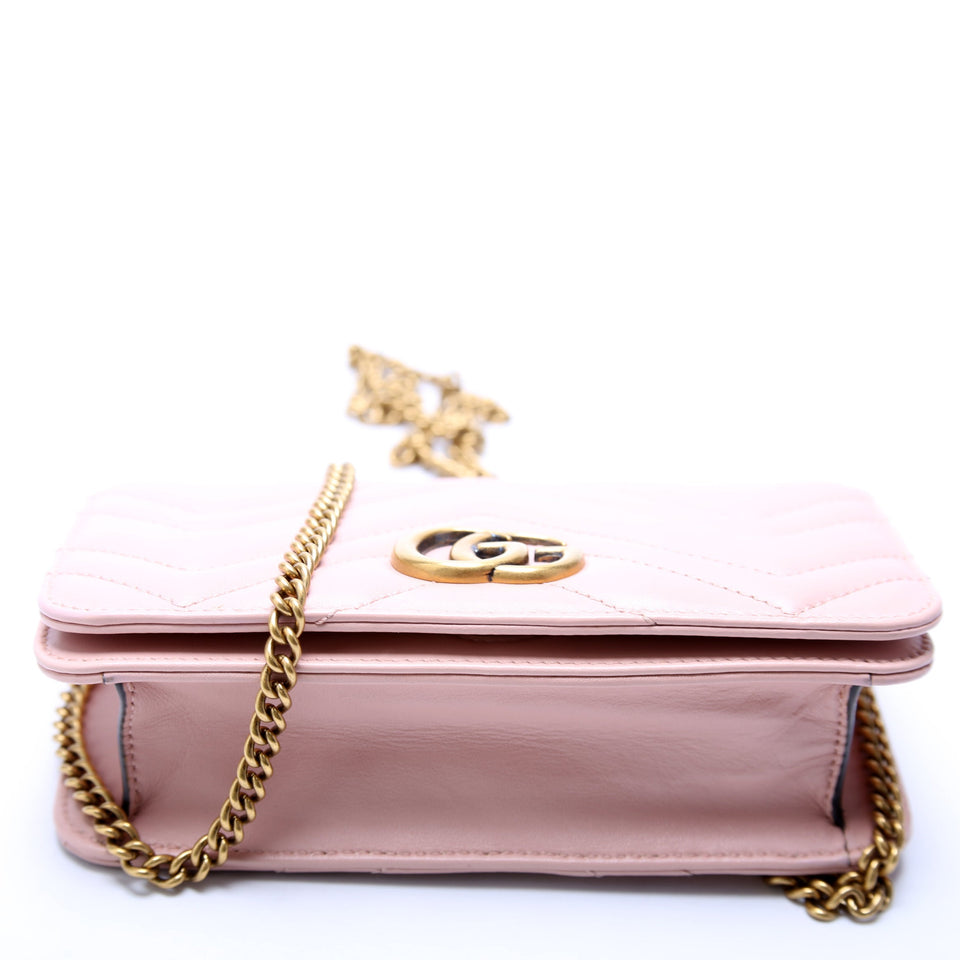 Gucci 488426 GG Marmont Mini Pink Bag