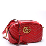 Gucci 447632 Marmont Small Leather Camera Red Bag