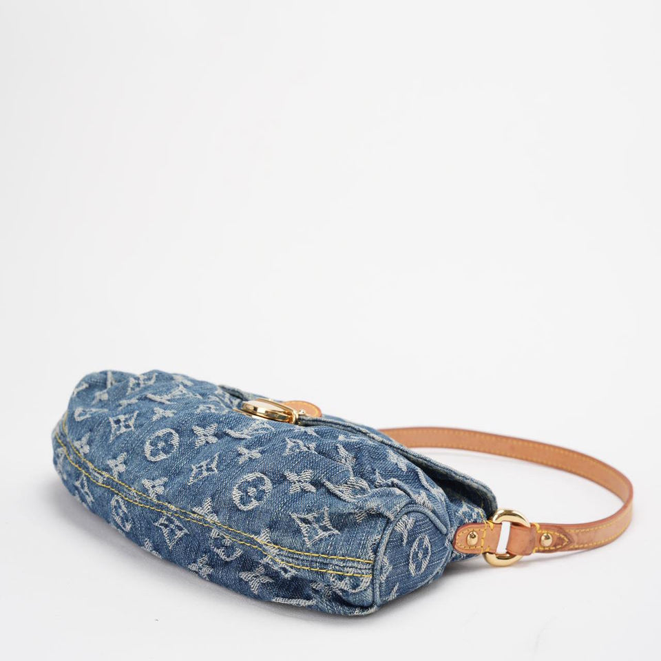 Louis Vuitton Pleaty Vintage Monogram Mini Denim Handbag