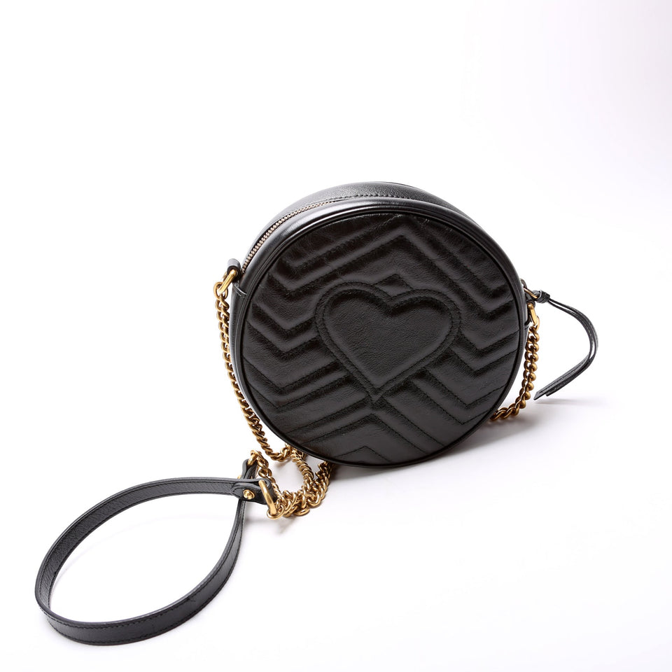 Gucci 550154 Marmont Mini Round Black Bag