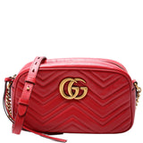 Gucci 447632 Marmont Small Leather Camera Red Bag