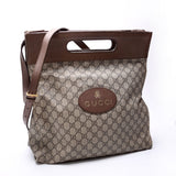 Gucci 463491 GG Supreme Slip Handle Vertical Tote Brown Bag