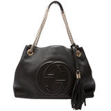 Gucci 536196 Soho Chain Tote Newer Black Bag