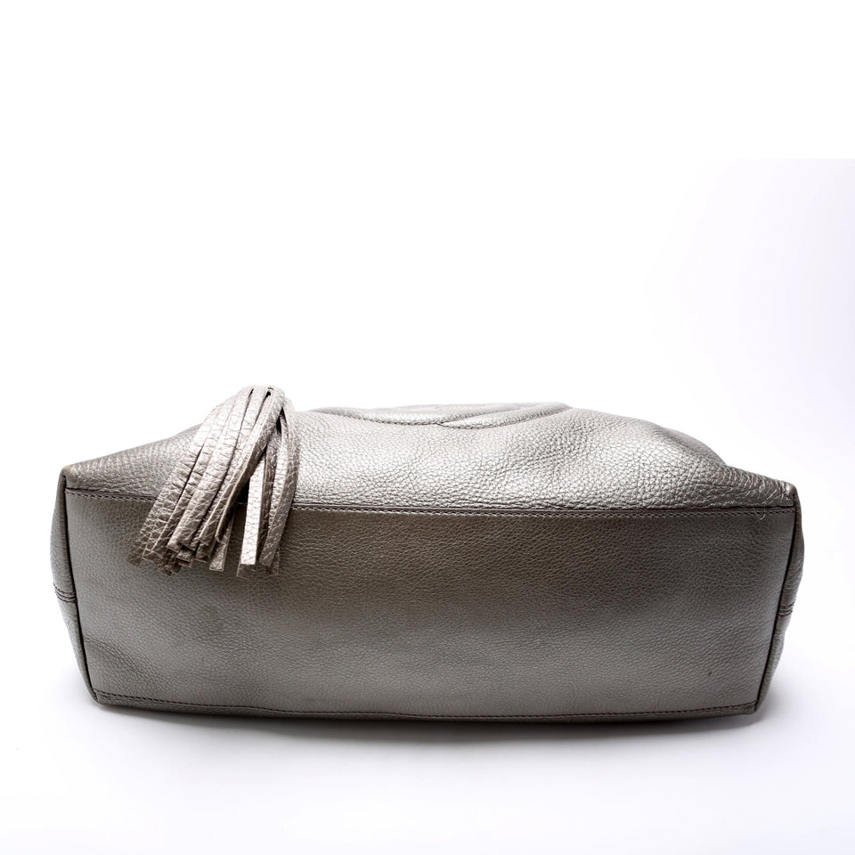 Gucci 308982 Soho Leather Shoulder Medium Grey Bag