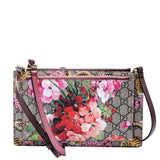 Gucci 454111 GG Supreme Blooms/Bengal Double Zip Shoulder Multicolor Bag