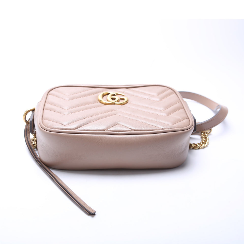Gucci 448065 Marmont Mini Camera Nude Bag