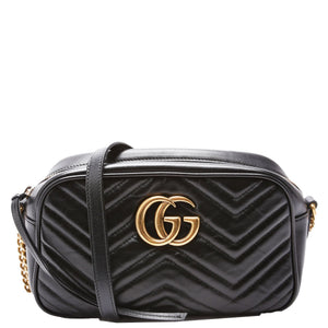 Gucci Marmont Small Leather Camera Black Bag
