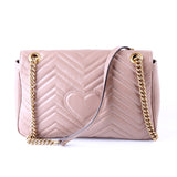 Gucci 443496 Marmont Leather Shoulder Medium Mauve Bag