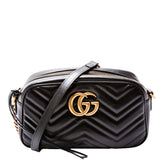 Gucci 447632 Marmont Small Leather Camera Black Bag