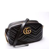 Gucci 447632 Marmont Small Leather Camera Black Bag