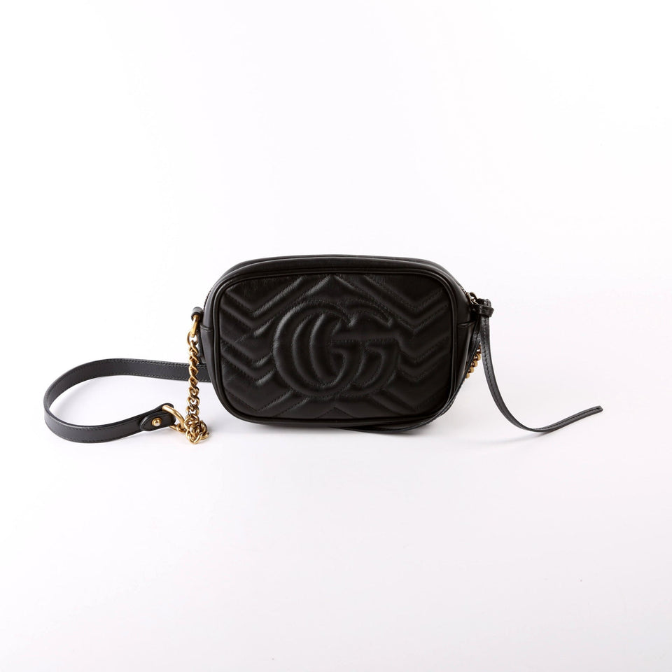 Gucci 448085 Marmont Mini Camera Black Bag