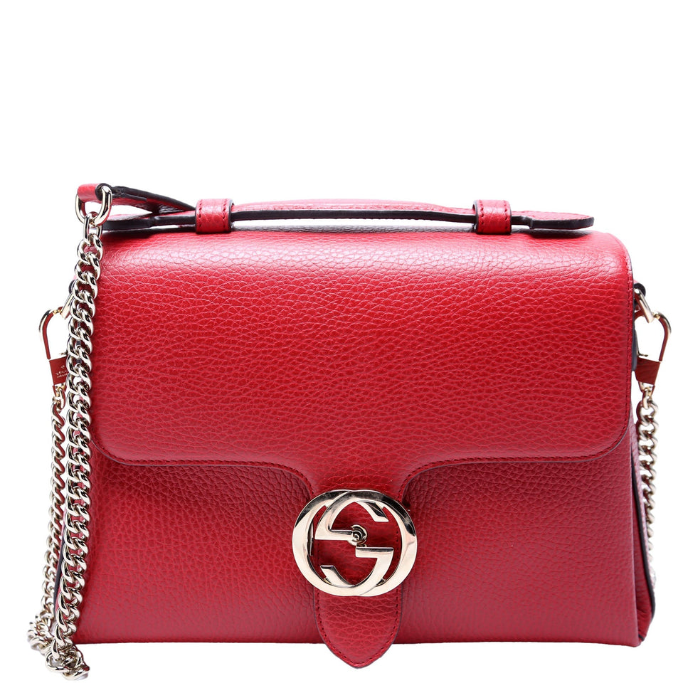 Gucci 510302 Medium Interlocking Satchel Red Bag