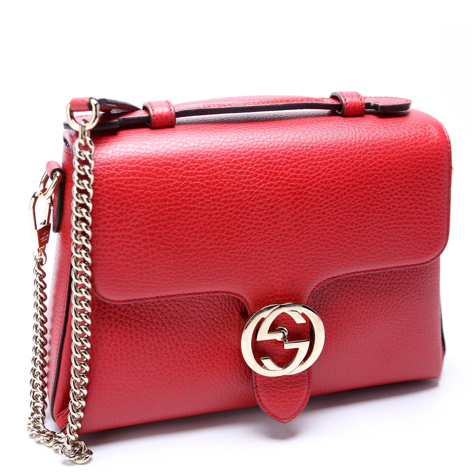 Gucci 510302 Medium Interlocking Satchel Red Bag