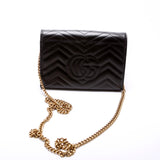 Gucci 474575 Marmont Chain Wallet Black Bag