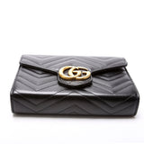 Gucci 474575 Marmont Chain Wallet Black Bag