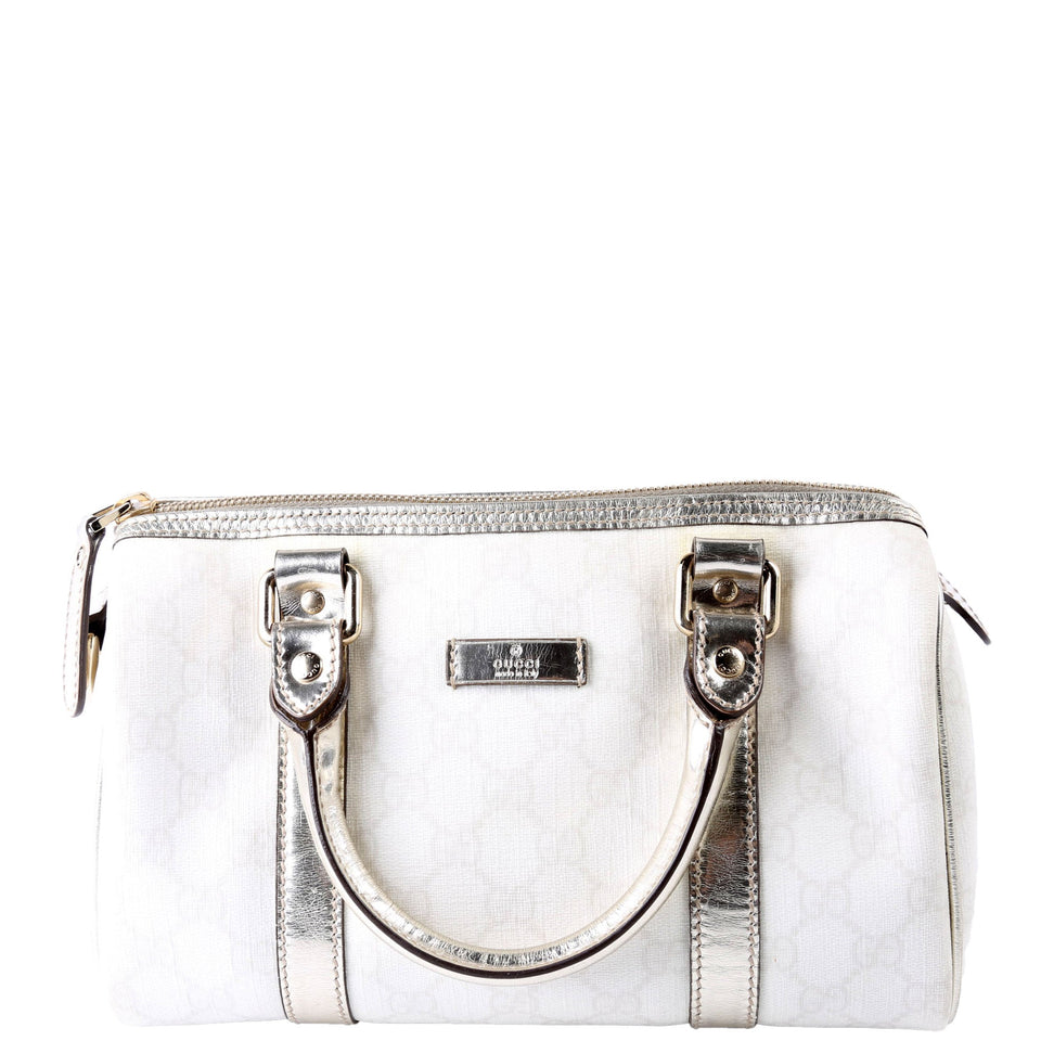 Gucci 193604 GG Plus Joy Boston Small White Bag
