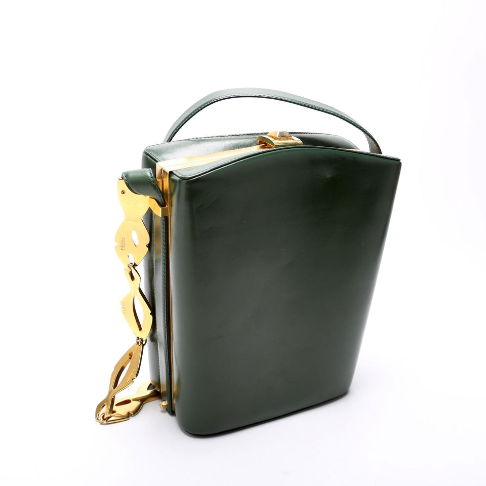 Gucci 001 2174 Box Shoulder Vintage Green Bag